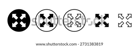 Fullscreen Icon logo design. Expand to full screen sign and symbol. Arrows symbol