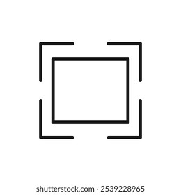 Fullscreen icon outline collection or set in black and white
