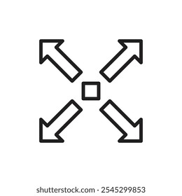Fullscreen icon outline set sign