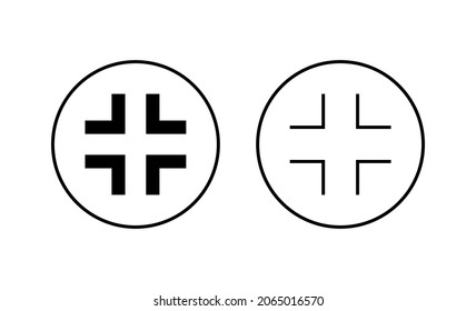 Fullscreen Icon set. Expand to full screen sign and symbol. Arrows symbol