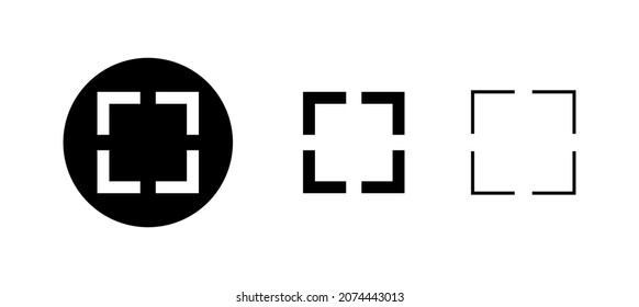 Fullscreen Icon set. Expand to full screen sign and symbol. Arrows symbol