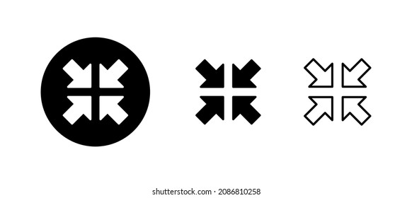 Fullscreen Icon set. Expand to full screen sign and symbol. Arrows symbol