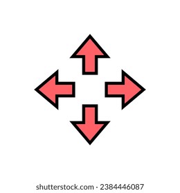 Icono de pantalla completa. Expandir a símbolo y signo de pantalla completa. Símbolo de flechas