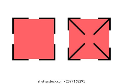 Fullscreen Icon set illustration. Expand to full screen sign and symbol. Arrows symbol