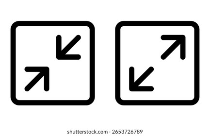 Fullscreen icon set. Vector illustration.