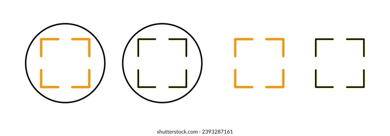 Fullscreen Icon set for web and mobile app. Expand to full screen sign and symbol. Arrows symbol
