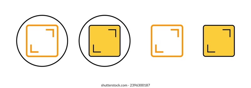 Fullscreen Icon set for web and mobile app. Expand to full screen sign and symbol. Arrows symbol