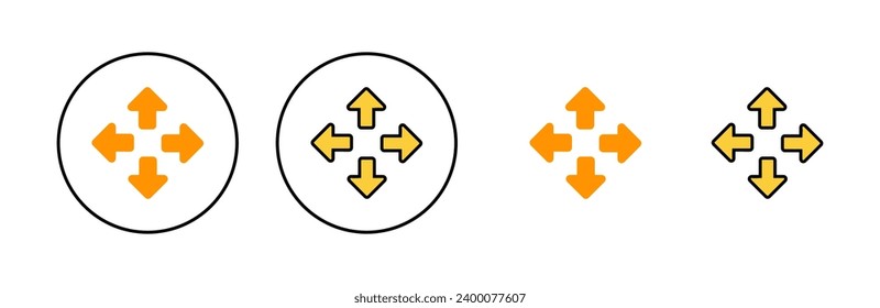Fullscreen Icon set for web and mobile app. Expand to full screen sign and symbol. Arrows symbol