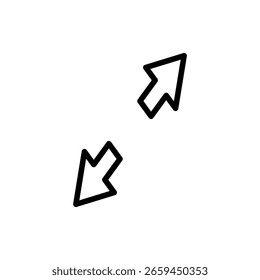 Símbolo de Ícone de Tela Inteira para aplicativos e sites. Expandir para sinal e símbolo de tela inteira. Símbolo de setas