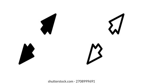 Icono de pantalla completa para App y Sitios web. Expandir a pantalla completa signo y símbolo. Símbolo de flechas