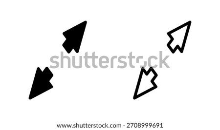 Fullscreen Icon symbol for apps and websites. Expand to full screen sign and symbol. Arrows symbol
