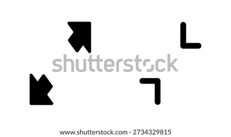 Fullscreen Icon symbol for apps and websites. Expand to full screen sign and symbol. Arrows symbol
