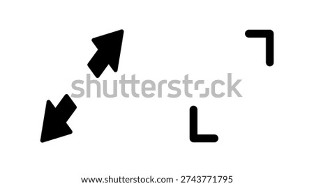 Fullscreen Icon symbol for apps and websites. Expand to full screen sign and symbol. Arrows symbol