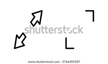 Fullscreen Icon symbol for apps and websites. Expand to full screen sign and symbol. Arrows symbol