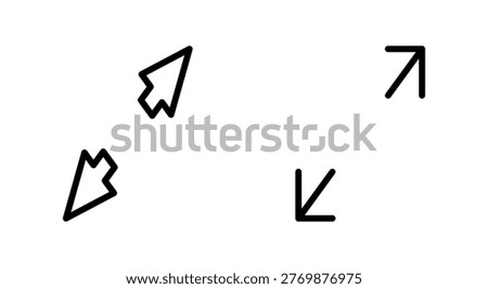 Fullscreen Icon symbol for apps and websites. Expand to full screen sign and symbol. Arrows symbol