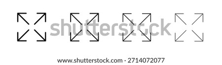 Fullscreen icon symbol pictogram set