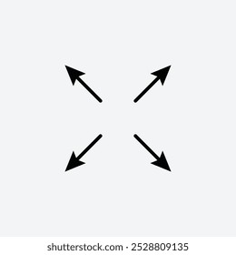 Ícone de tela inteira em três tamanhos diferentes de traçado de linha.