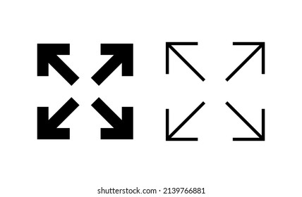 Fullscreen Icon vector. Expand to full screen sign and symbol. Arrows symbol