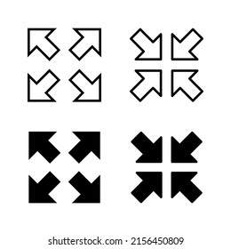 Fullscreen Icon vector. Expand to full screen sign and symbol. Arrows symbol