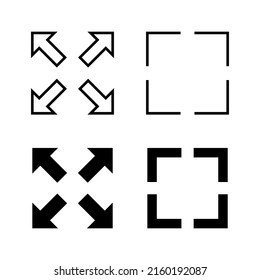 Fullscreen Icon vector. Expand to full screen sign and symbol. Arrows symbol