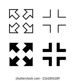 Fullscreen Icon vector. Expand to full screen sign and symbol. Arrows symbol
