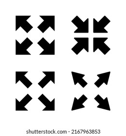 Fullscreen Icon vector. Expand to full screen sign and symbol. Arrows symbol