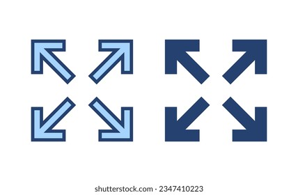 Fullscreen Icon vector. Expand to full screen sign and symbol. Arrows symbol