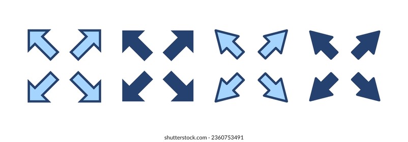 Fullscreen Icon vector. Expand to full screen sign and symbol. Arrows symbol