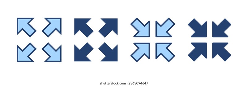 Fullscreen Icon vector. Expand to full screen sign and symbol. Arrows symbol