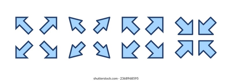 Fullscreen Icon vector. Expand to full screen sign and symbol. Arrows symbol