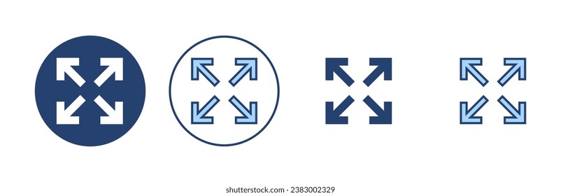 Fullscreen Icon vector. Expand to full screen sign and symbol. Arrows symbol