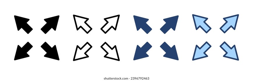 Fullscreen Icon vector. Expand to full screen sign and symbol. Arrows symbol