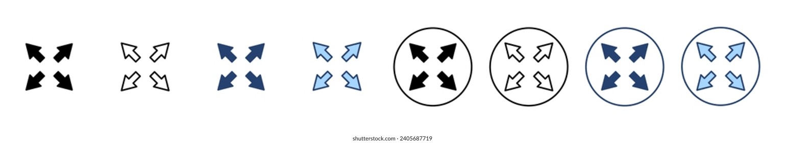 Fullscreen Icon vector. Expand to full screen sign and symbol. Arrows symbol