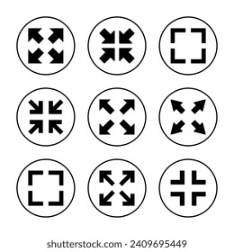 Fullscreen Icon vector. Expand to full screen sign and symbol. Arrows symbol