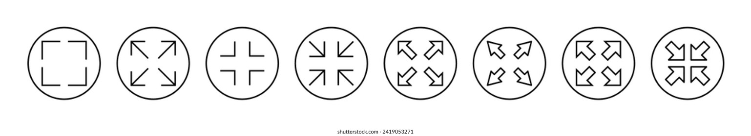 Fullscreen Icon vector. Expand to full screen sign and symbol. Arrows symbol