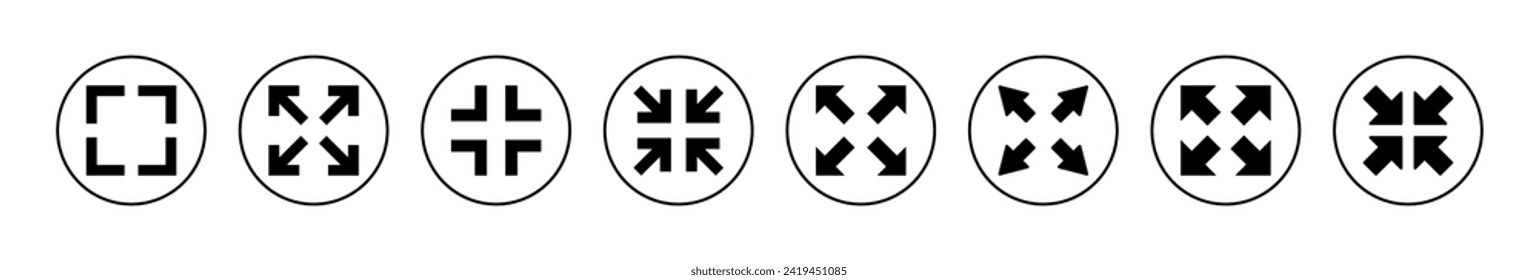 Fullscreen Icon vector. Expand to full screen sign and symbol. Arrows symbol