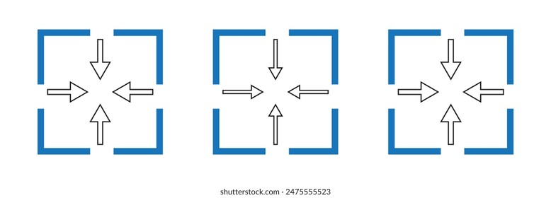  Fullscreen Icon vector. Expand to full screen sign and symbol. Arrows symbol