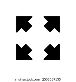 Fullscreen Icon vector. Expand to full screen sign and symbol. Arrows symbol