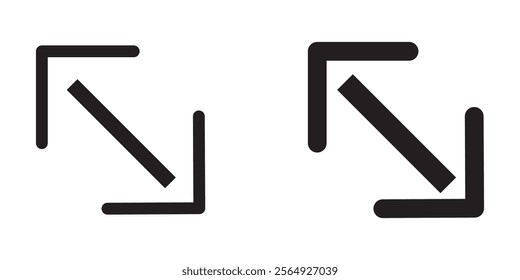 Fullscreen Icon vector. Expand to full screen sign and symbol. Arrows symbol