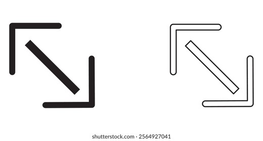 Fullscreen Icon vector. Expand to full screen sign and symbol. Arrows symbol