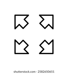 Fullscreen Icon vector. Expand to full screen sign and symbol. Arrows symbol