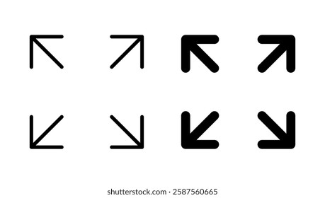 Fullscreen Icon vector. Expand to full screen sign and symbol. Arrows symbol