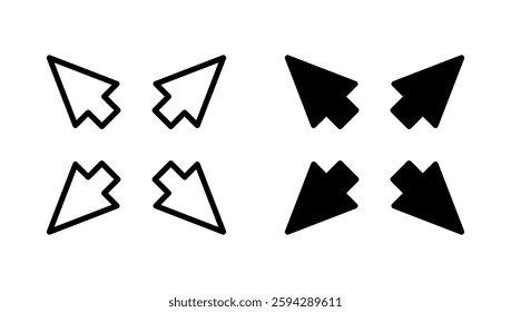 Fullscreen Icon vector. Expand to full screen sign and symbol. Arrows symbol