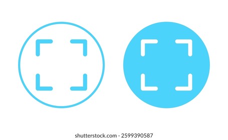 Fullscreen Icon vector. Expand to full screen sign and symbol. Arrows symbol