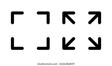 Fullscreen Icon vector. Expand to full screen sign and symbol. Arrows symbol