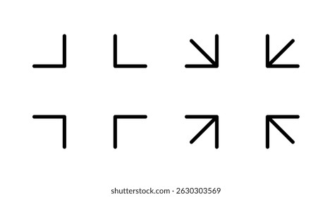 Fullscreen Icon vector. Expand to full screen sign and symbol. Arrows symbol