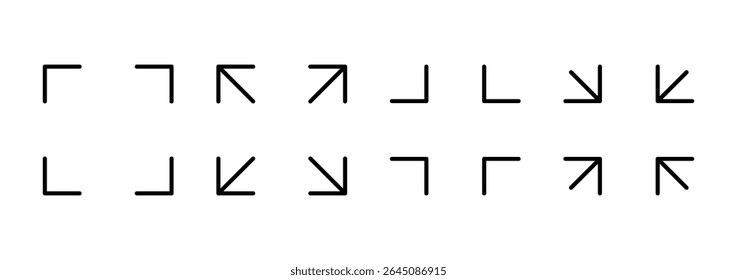 Fullscreen Icon vector. Expand to full screen sign and symbol. Arrows symbol