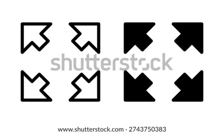 Fullscreen Icon vector. Expand to full screen sign and symbol. Arrows symbol