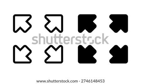 Fullscreen Icon vector. Expand to full screen sign and symbol. Arrows symbol