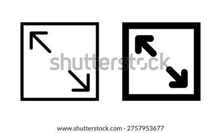Fullscreen Icon vector. Expand to full screen sign and symbol. Arrows symbol